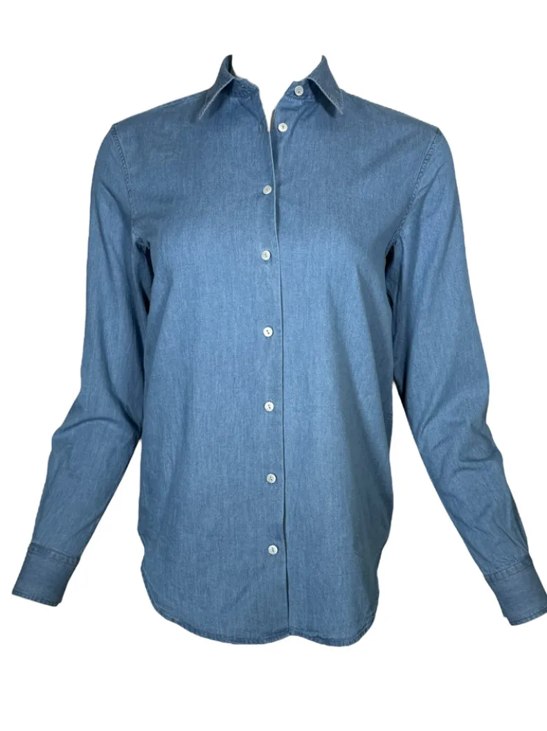 XACUS BLOUSE - MID BLUE DENIM