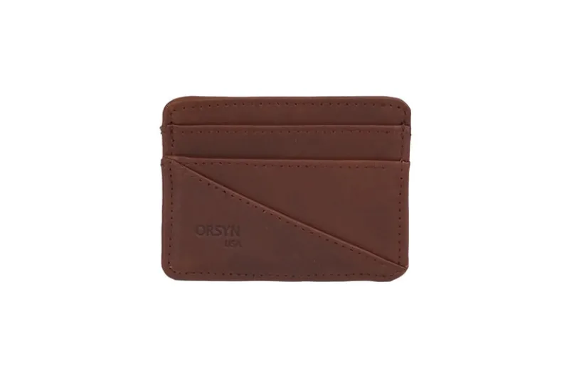 ORSYN YOSEMITE CARD CASE WALLET - CHOCOLATE OIL TAN