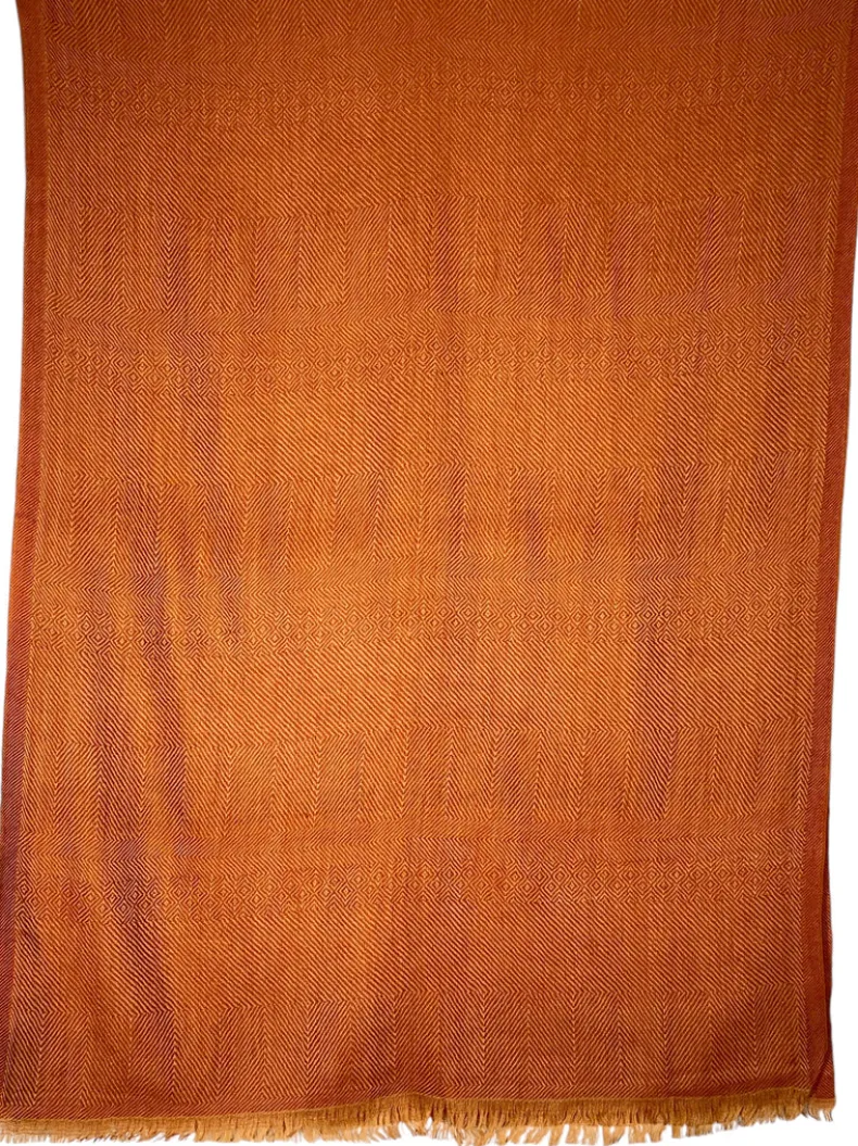 ALTEA TONAL MIXED PATTERN SCARF - ORANGE