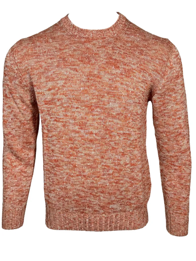 SETTEFILI CASHMERE CREW SWEATER - ORANGE
