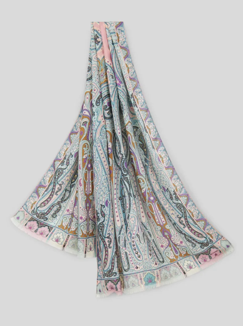 ETRO INTRICATE PAISLEY SCARF - ROSE