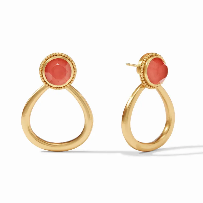 JULIE VOS FLORA STATEMENT EARRING - IRIDESCENT CORAL