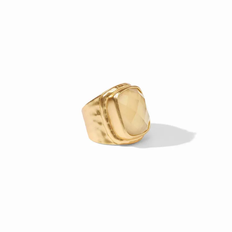 JULIE VOS TUDOR STATEMENT RING - IRIDESCENT CHAMPAGNE