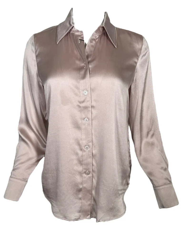 SAND COPENHAGEN STRETCH SILK TOP - BLUSH