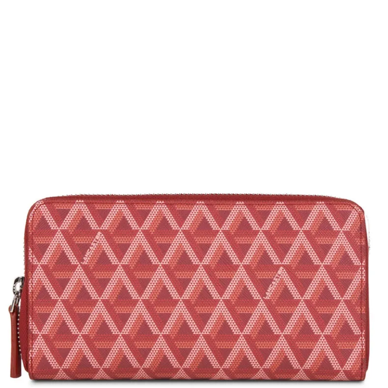 LANCASTER IKON ZIPPERED WALLET - CARMINE