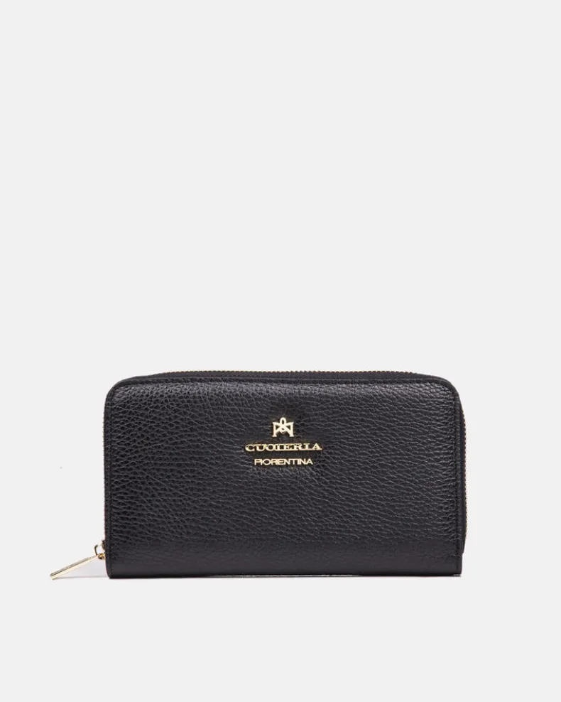 CUOIERIA FIORENTINA ZIP WALLET - BLACK