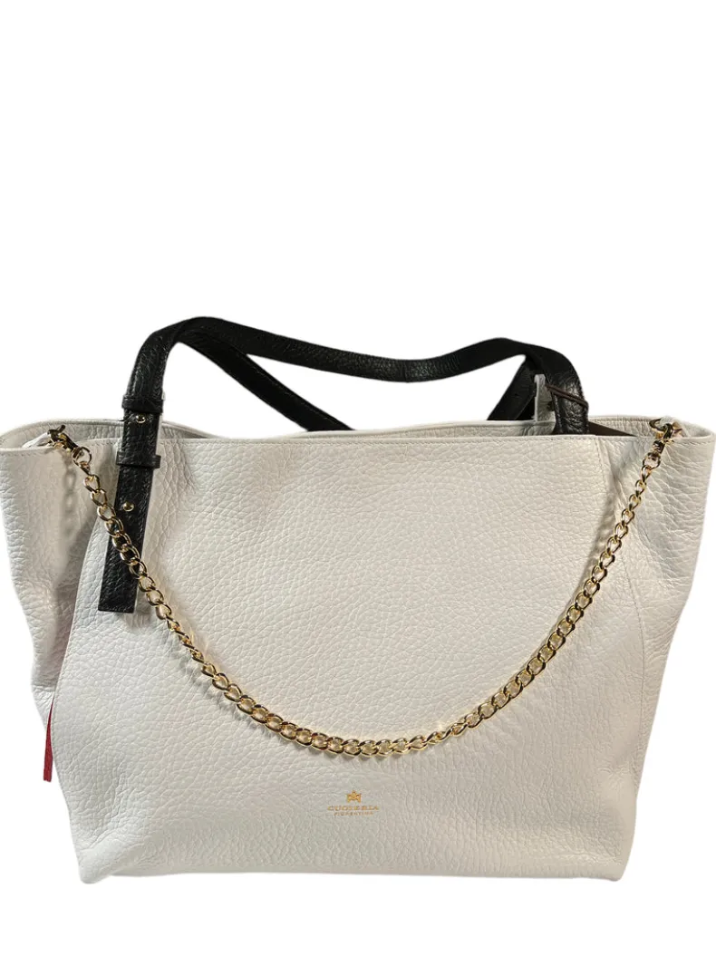 CUOIERIA FIORENTINA COQUETTE SHOPPING BAG - WHITE