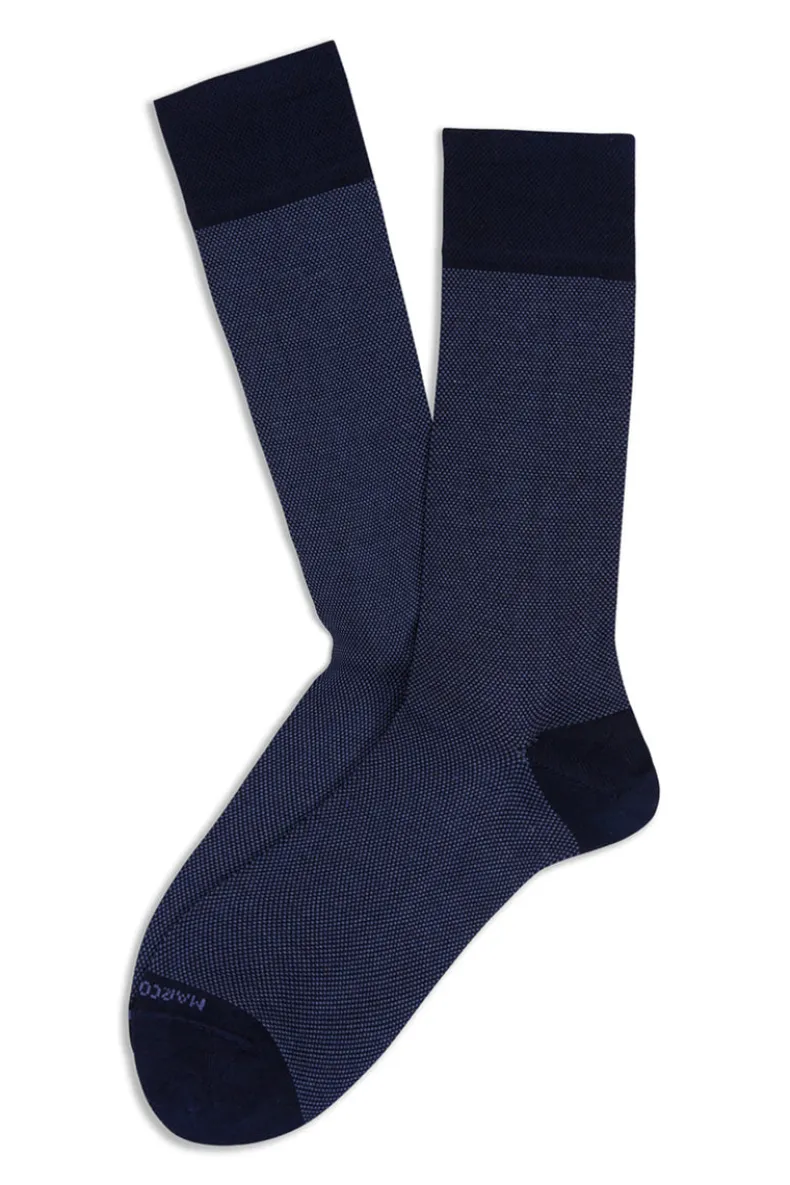 MARCOLIANI LISLE BIRDSEYE SOCK - NAVY