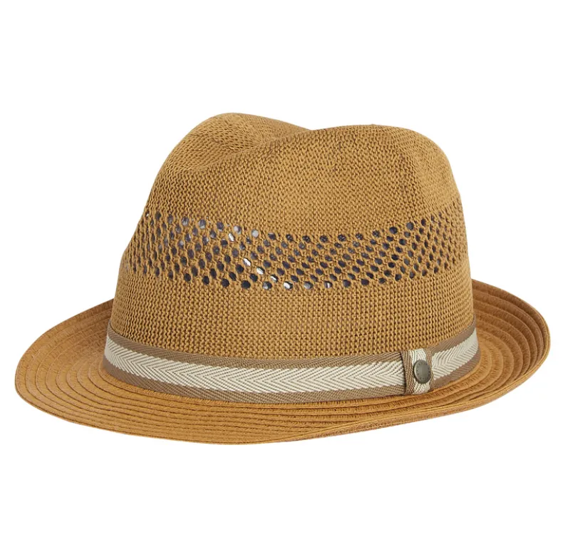 BARBOUR CRASTER TRILBY SUMMER HAT - DARK TAN