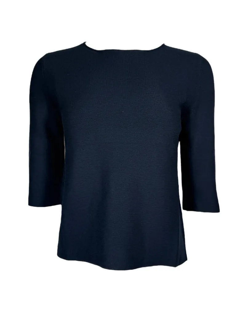 HUBERT GASSER CREWNECK SWEATER - NAVY