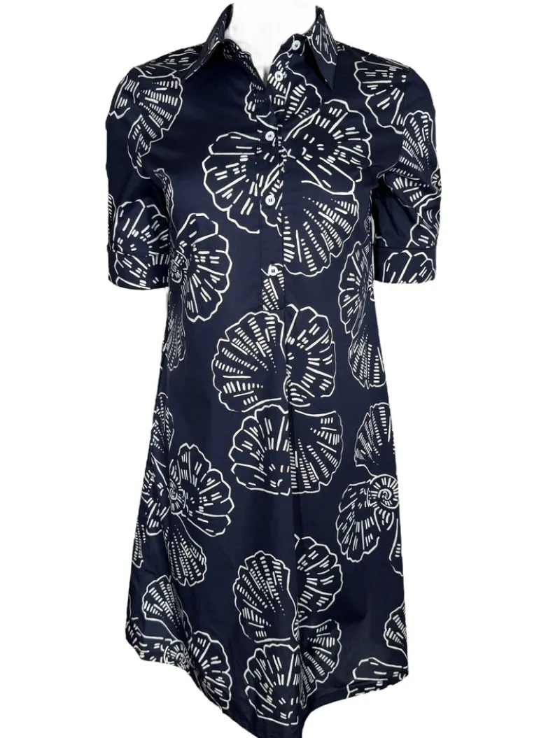 CAMICETTASNOB SEASHELL DRESS - NAVY