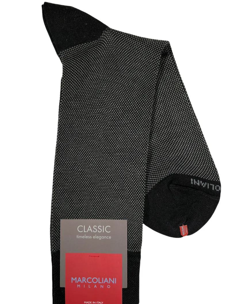 MARCOLIANI LISLE BIRDSEYE SOCK - BLACK