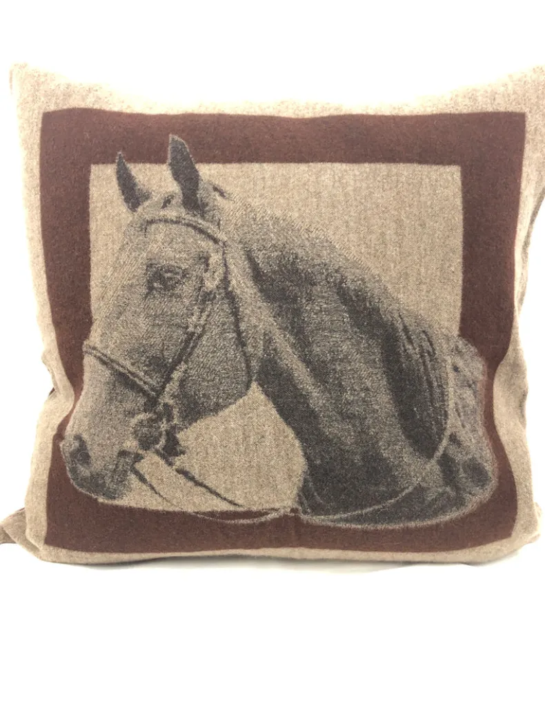 CALABRESE 1924 HORSE PILLOW - BROWN