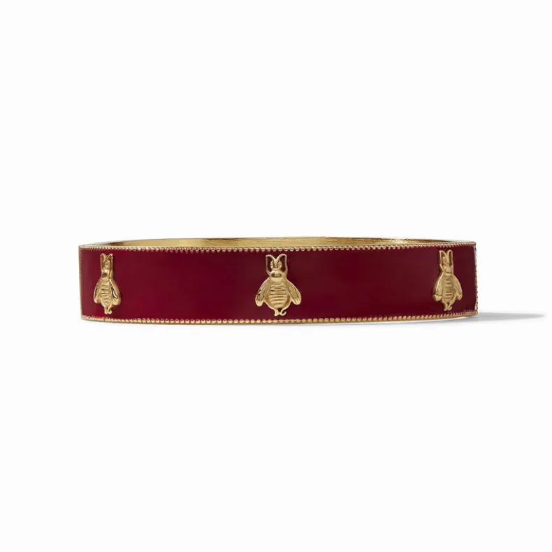 JULIE VOS BEE HINGE BANGLE - MULBERRY ENAMEL