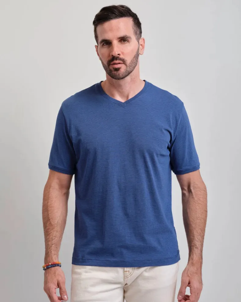 LEFT COAST TEE HALF MOON BAY SHORT SLEEVE SHIRT - NAVY/ROYAL