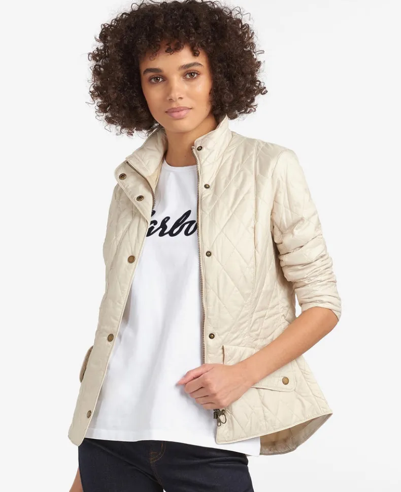 BARBOUR FLYWEIGHT CAVALRY WOMEN'S QUILT JACKET - PEARL STONE