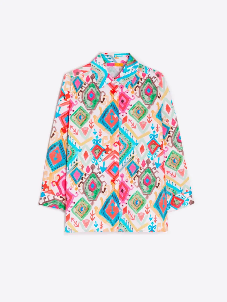 VILAGALLO IKAT WATERCOLOR SHIRT - MULTICOLOR