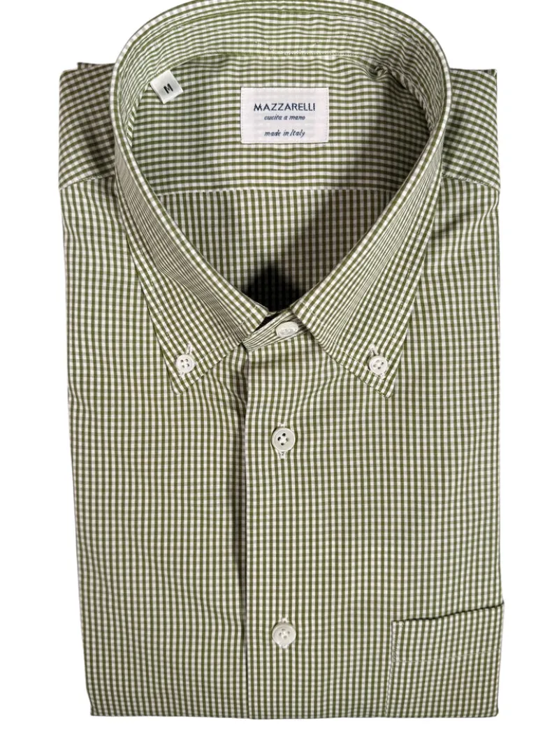 MAZZARELLI SPORT SHIRT - GREEN MICRO CHECK