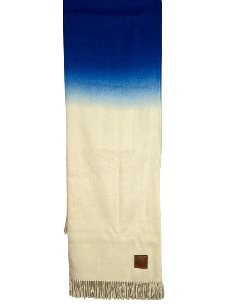 BUTTON DOWN ALPACA THROW - BLUE & WHITE