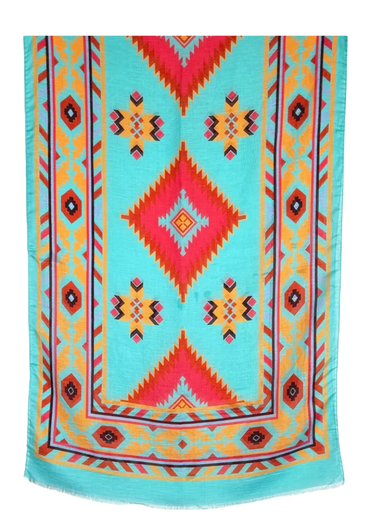 CALABRESE 1924 LINEN & SILK SCARF - AQUA SOUTHWEST