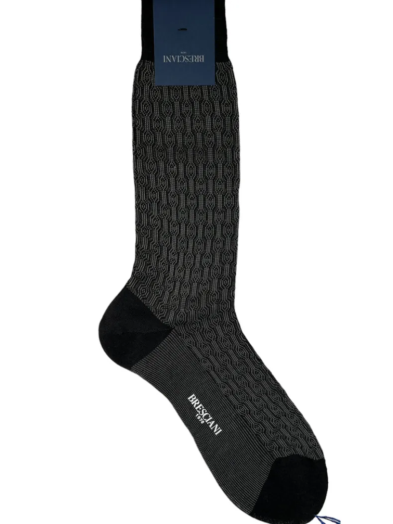 BRESCIANI 1970 LINKS CALF SOCK - GREY