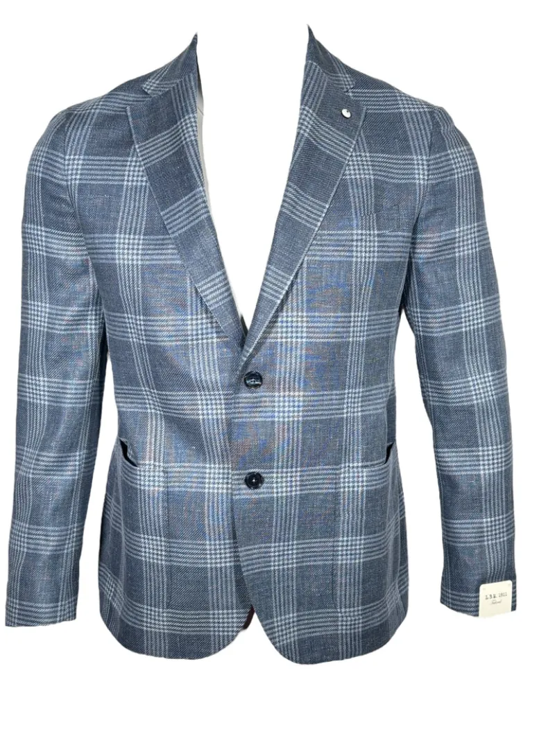 L.B.M. 1911 TAILORED SPORT COAT - BLUE CHECK PLAID