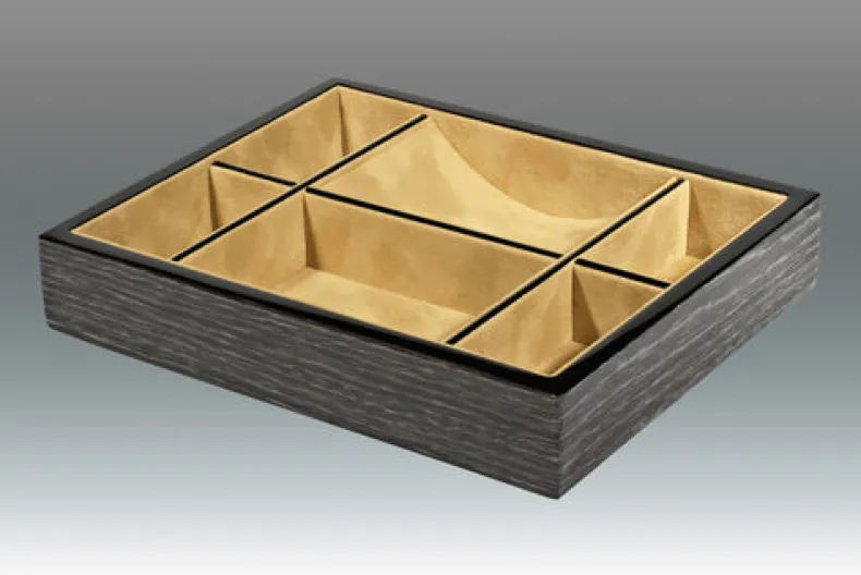 TIZO DIVIDED VALET TRAY - BLACK APRICOT