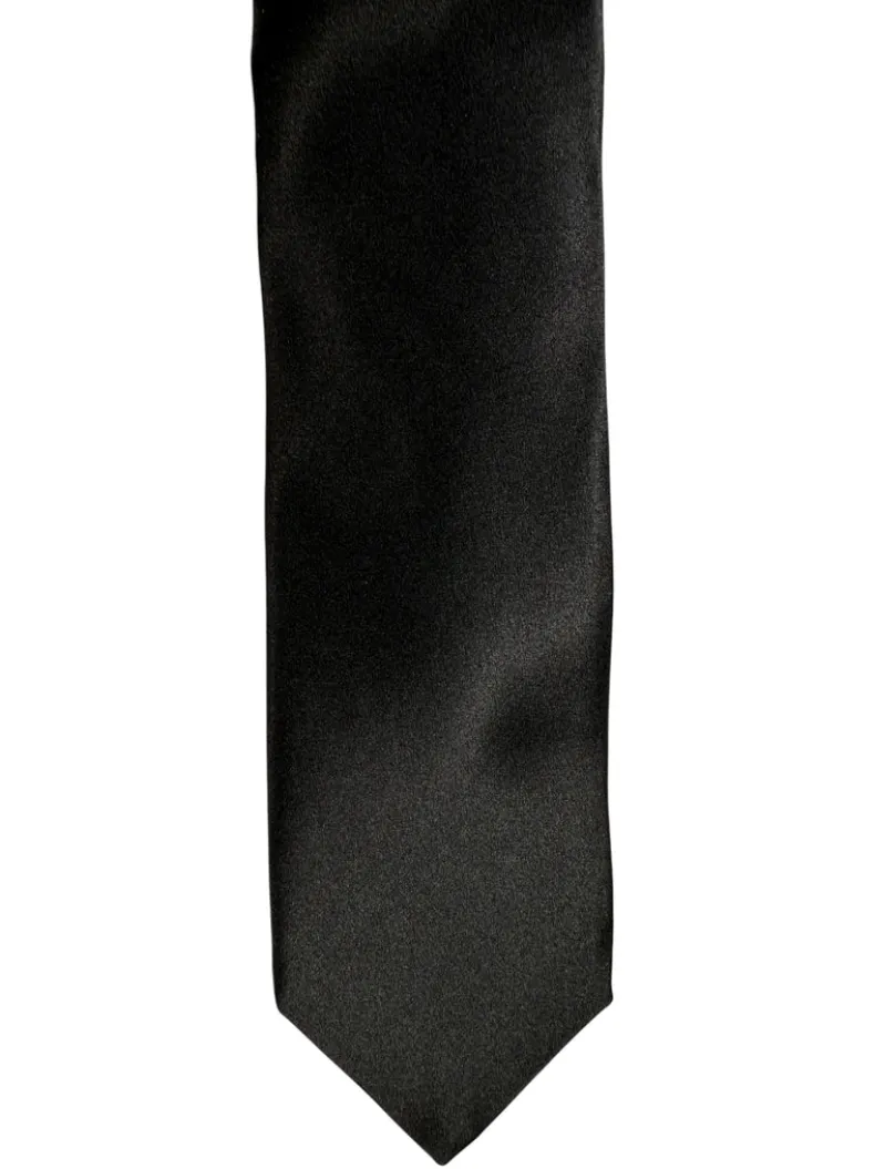 DION SILK SATIN FORMAL TIE - BLACK