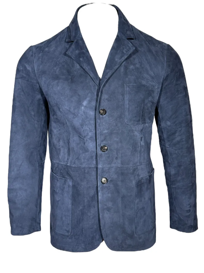 MANTO SUEDE BLAZER - DEEP BLUE