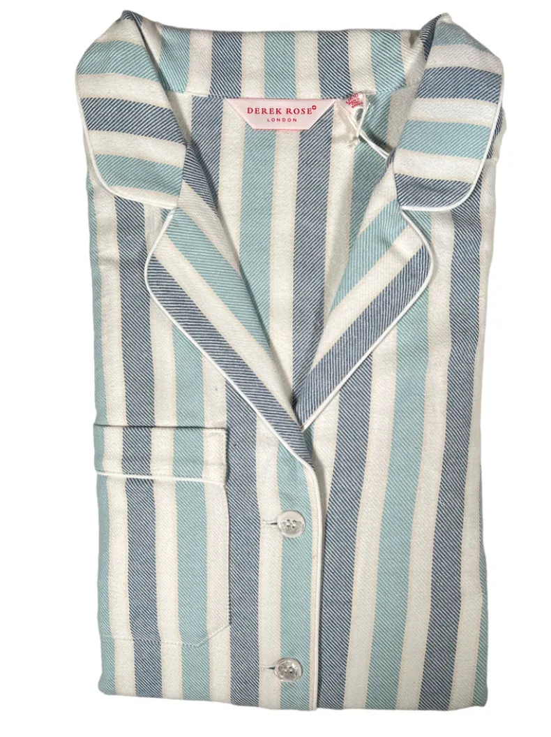DEREK ROSE KELBURN 35 WOMEN'S PAJAMA SET - BLUE