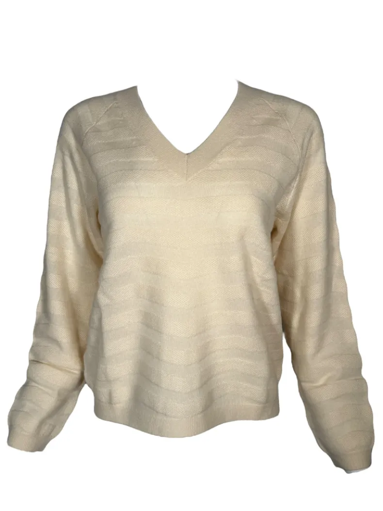 REPEAT CASHMERE V-NECK SWEATER - VANILLA