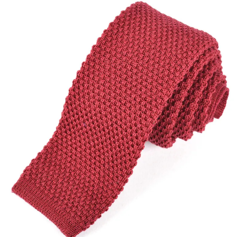 DION WOOL KNIT TIE - WINE