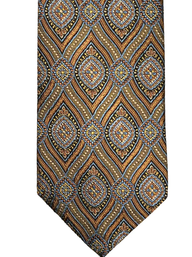JZ RICHARDS WOVEN SILK TIE - ORANGE JACQUARD