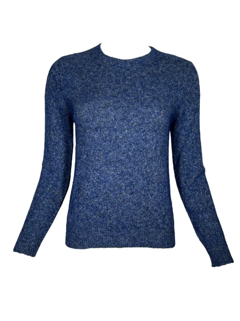 KANGRA ALPACA BLEND CREW SWEATER - DENIM
