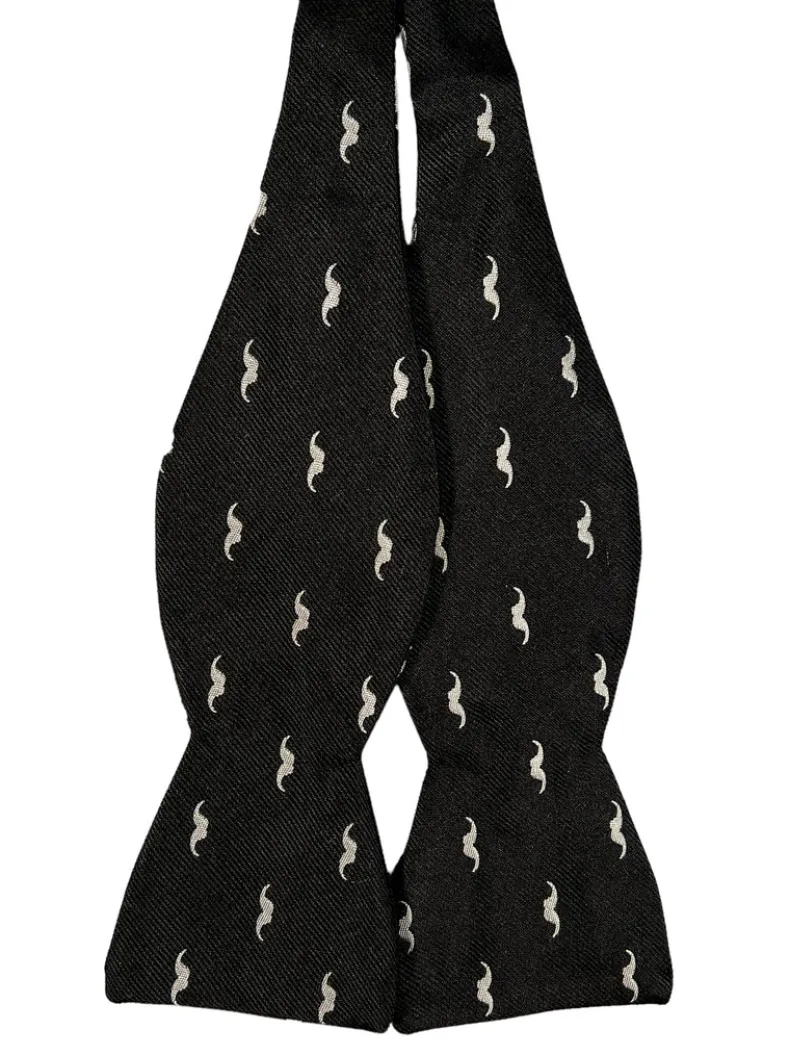 EDWARD ARMAH BOWTIE - BLACK/WHITE MUSTACHES
