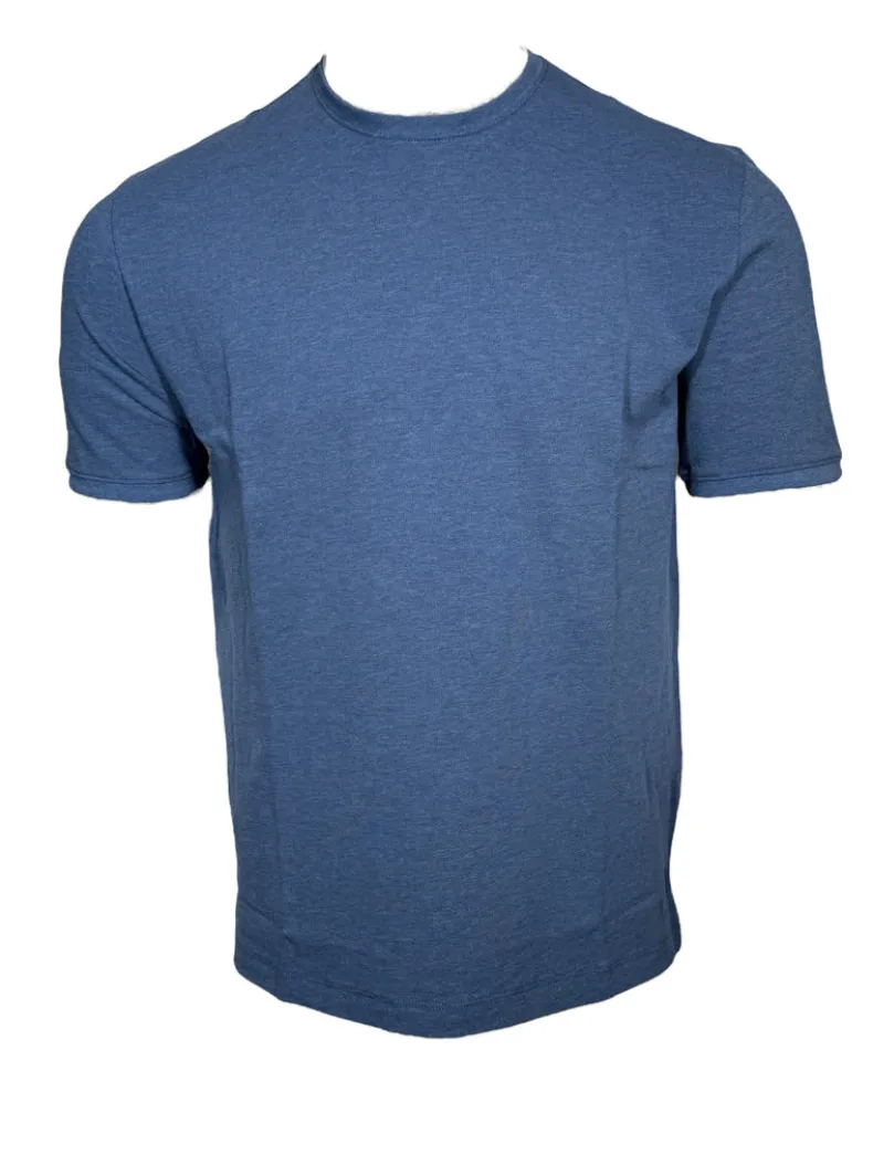 LEFT COAST TEE TIPPED CREW SHORT SLEEVE SHIRT - MEDIUM BLUE