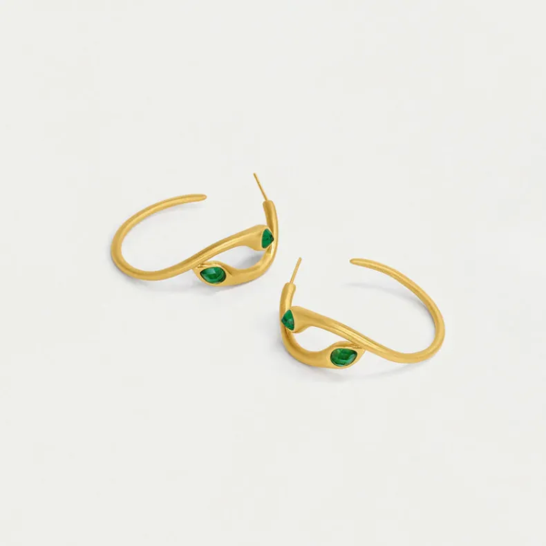 DEAN DAVIDSON ETERNA TWIN GEMSTONE STATEMENT HOOP - VERDANT GREEN