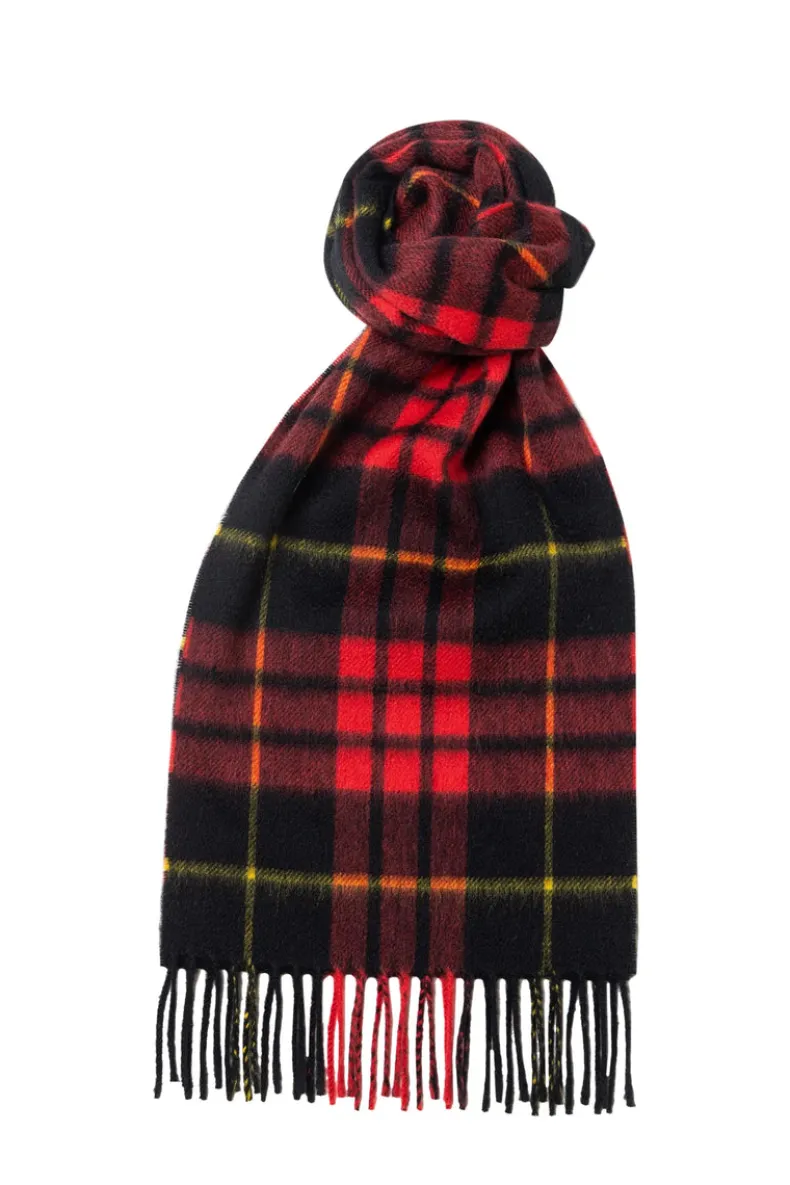 JOSHUA ELLIS CASHMERE SCARF - RED/BLACK PLAID