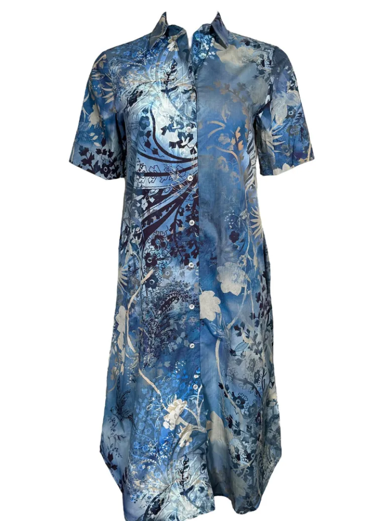 VLT'S BY VALENTINA'S FLORAL DRESS - BLUE