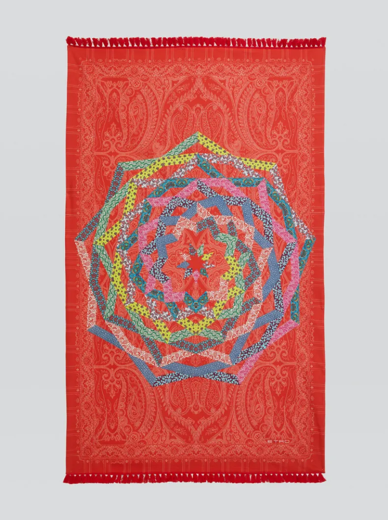 ETRO COTTON BEACH TOWEL - RED