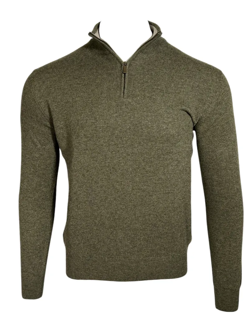 ADESI CASHMERE MEN'S 1/2 ZIP SWEATER - BORNEO