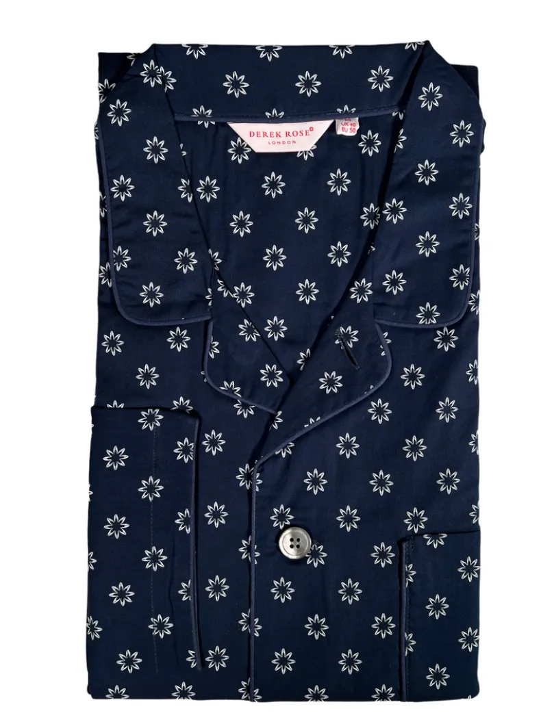 DEREK ROSE NELSON 86 MEN'S PAJAMA SET - NAVY