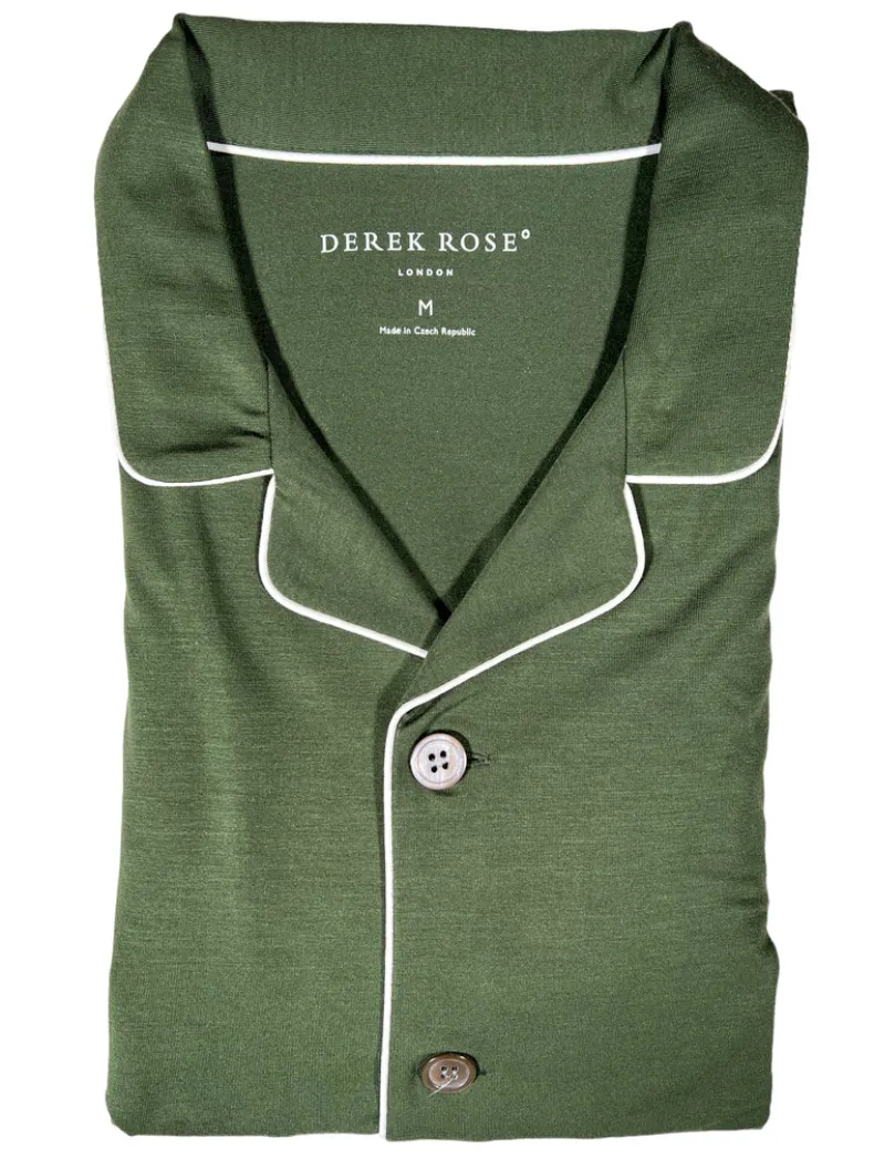 DEREK ROSE BASEL 15 MEN'S JERSEY PAJAMA SET - DARK GREEN