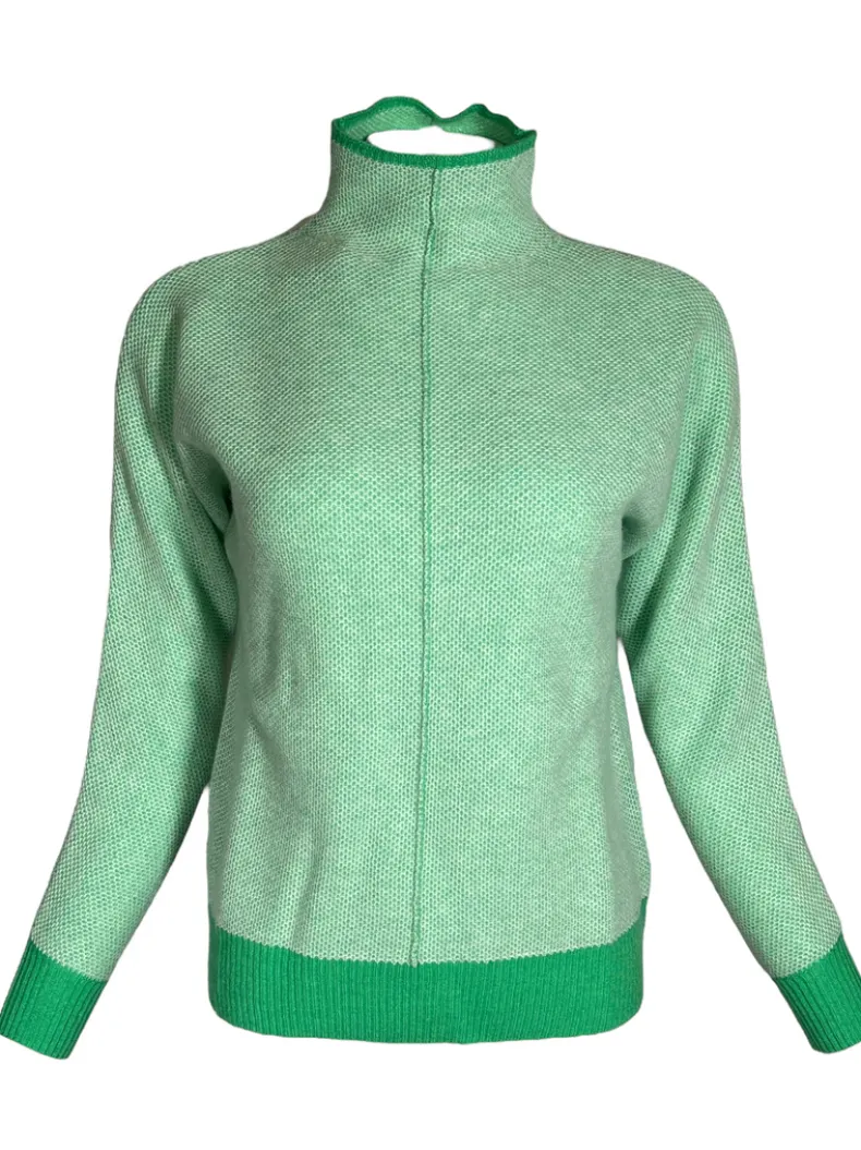KINROSS PLATED THERMAL SWEATER - FRESH/WHISPER