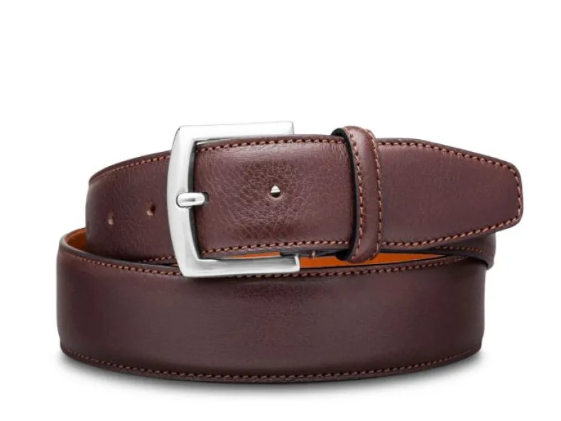 BOSCA 1911 CASTELO LEATHER BELT - BROWN