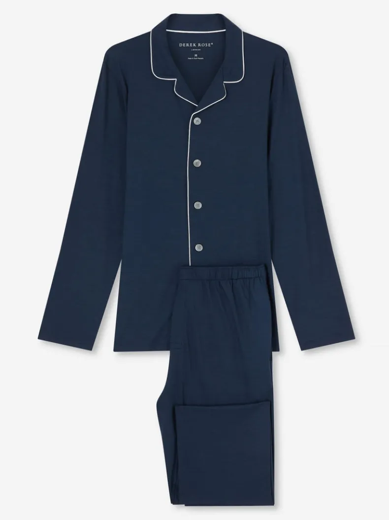 DEREK ROSE BASEL 1 MEN'S JERSEY PAJAMA SET - NAVY