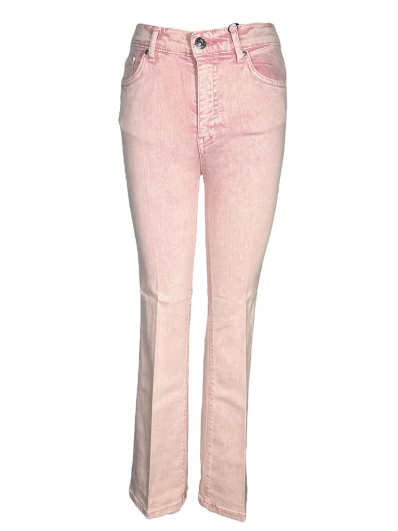 OUI WOMEN'S DENIM EASY KICK PANT - ROSE RED