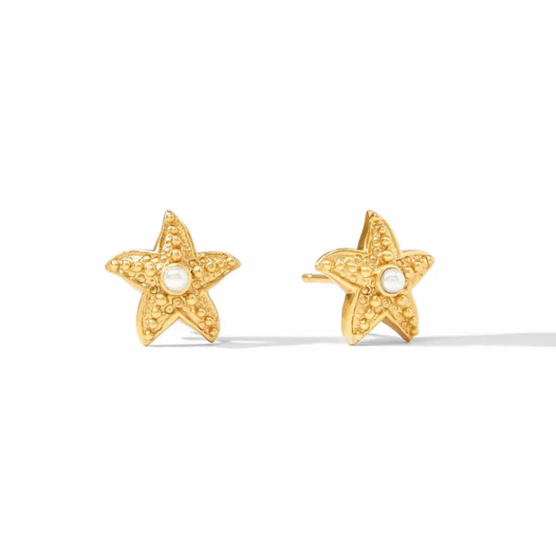 JULIE VOS SANIBEL STARFISH STUD EARRING - PEARL