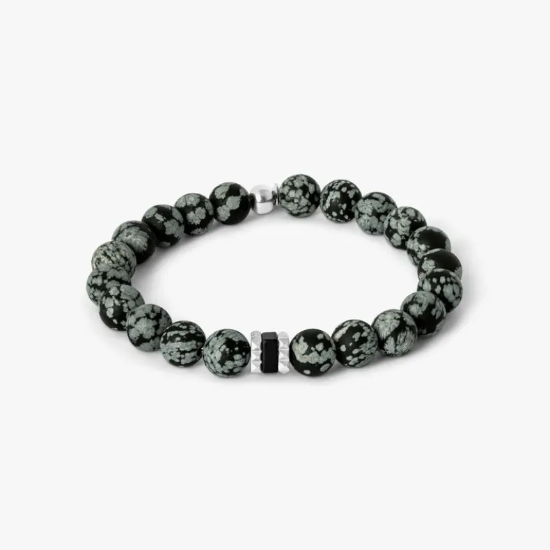 TATEOSSIAN GIZA BEADED BRACELET - BLACK SNOWFLAKE OBSIDIAN