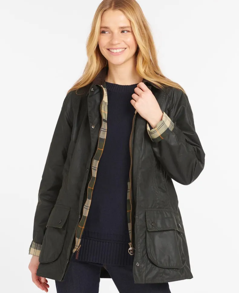 BARBOUR BEADNELL WOMEN'S WAXED JACKET - OLIVE